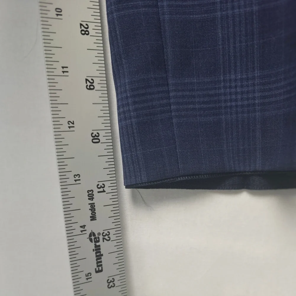 Hugo Boss Dress Pants Mens 30x31‎ Navy Plaid Modern Fit Tailored Trousers $198